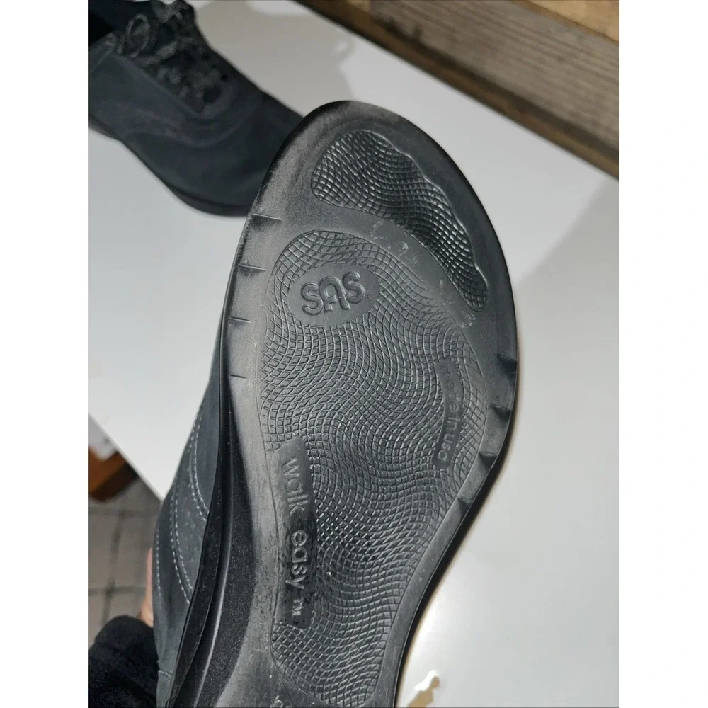 SAS Walk Easy Nero Black Nubuck Suede Walking Shoes - Womens Size US 9.5 M